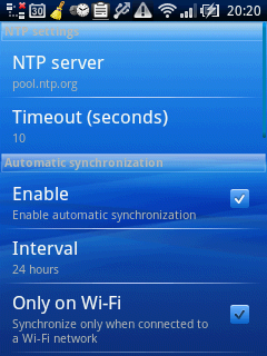 ClockSync Settings ClockSync Settings