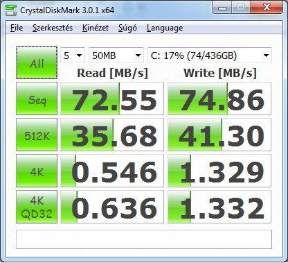 Dell Inspiron 5110 cyrstal disk mark