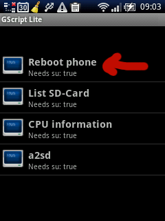 Gscript Lite reboot phone Gscript Lite reboot phone
