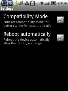 Android DPI resolution LCD Density Changer Settings
