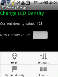 LCD Density Changer Settings