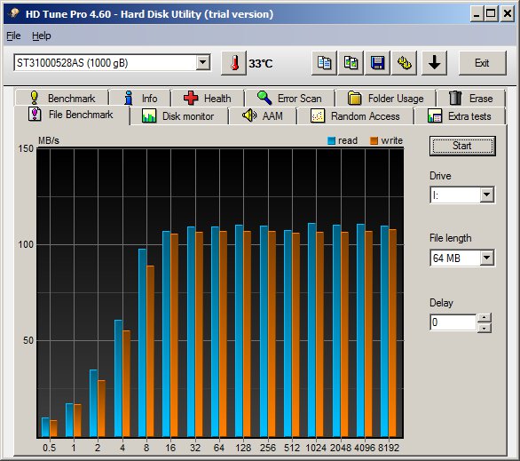 Seagate ST31000528AS Barracuda HDD Tune