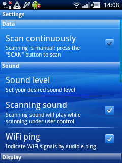 Tricorder -Settings részletes