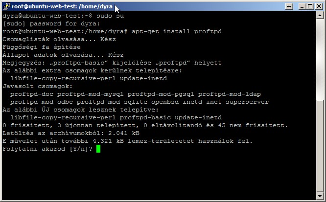 apt-get install proftpd