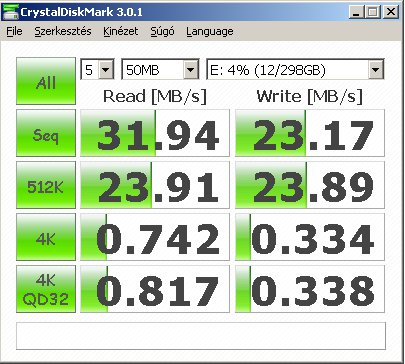 LG 320GB 2,5" XD5 Black-Silver HXD5U32GLS Cyrstal Disk Mark