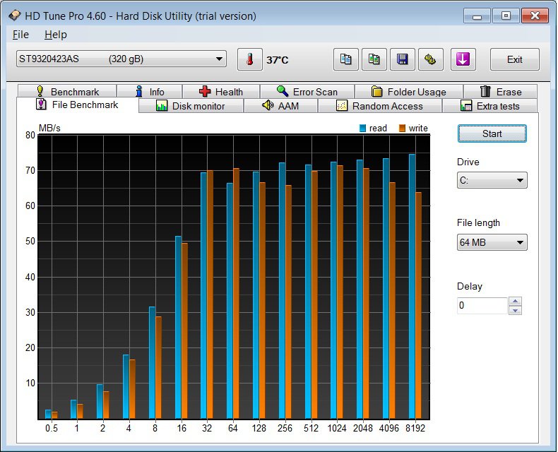 hdd tune pro file bachmark HP ProBook 4720s