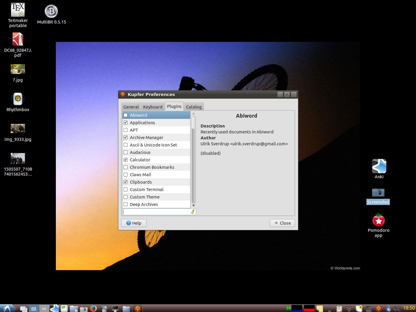 Kupfer gyorsindító Lubuntu