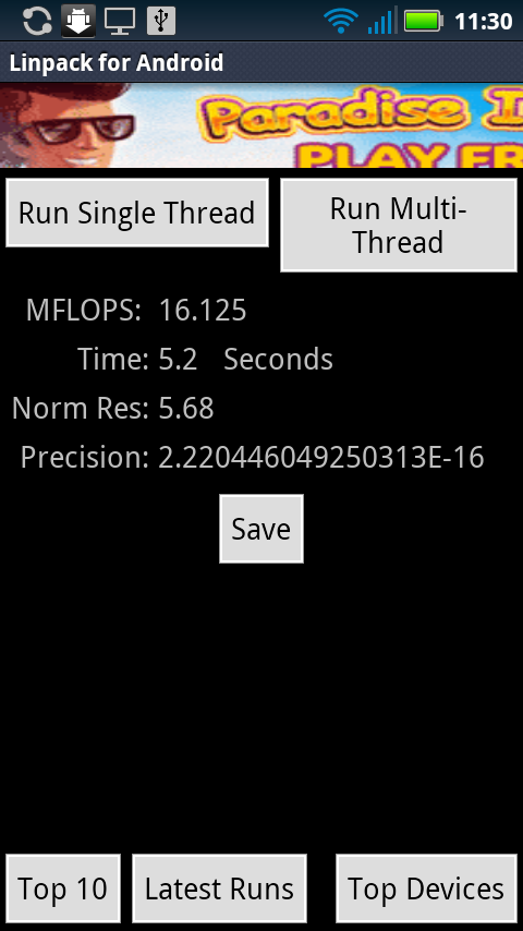 Linpack For Android Single Motorola Defy+