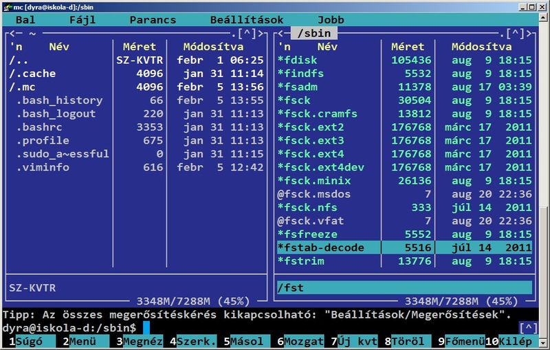 Midnight Commander / MC quick file filter