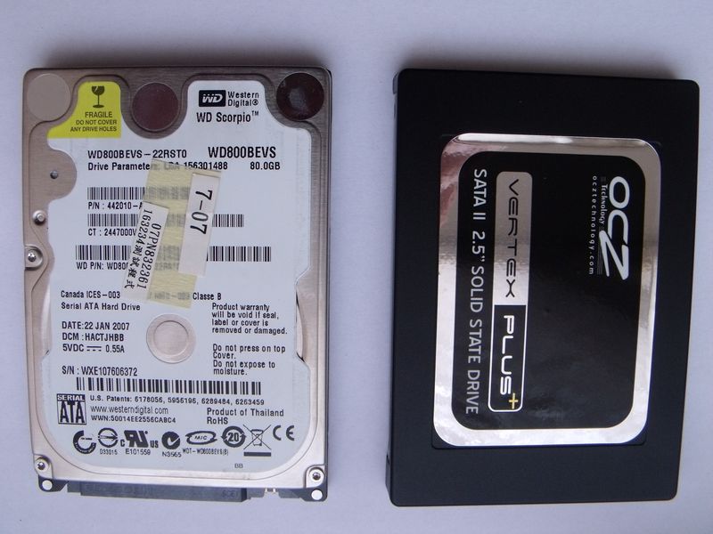 WD Scorpio WD800B OCZ Vertex Plus 60GB
