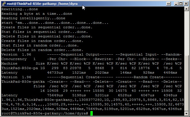 bonnie++ -u root 40GB IDE IBM Travelstar 80GN 4200RPM 9.5mm IC25N040ATMR04