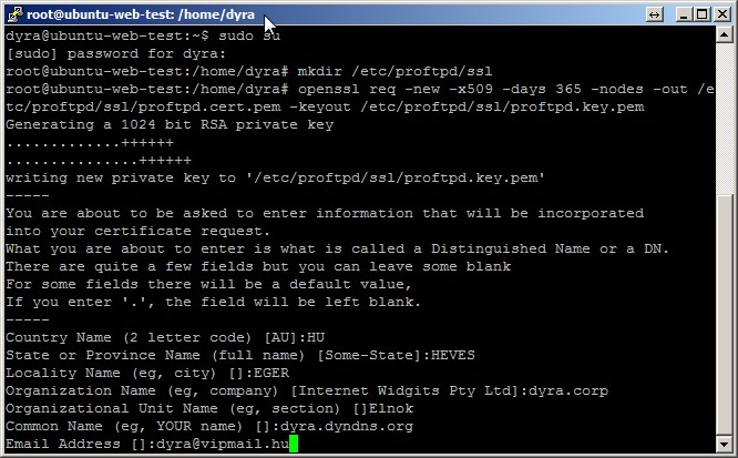 SSL Create ProFTPD report