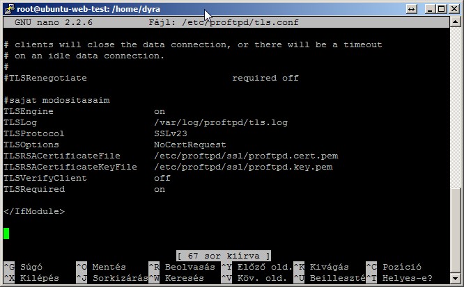SSL Create ProFTPD tls.conf