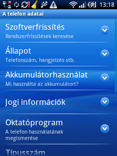 szoftverfrissítés