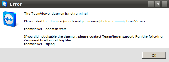 team viewer demon not running root premission