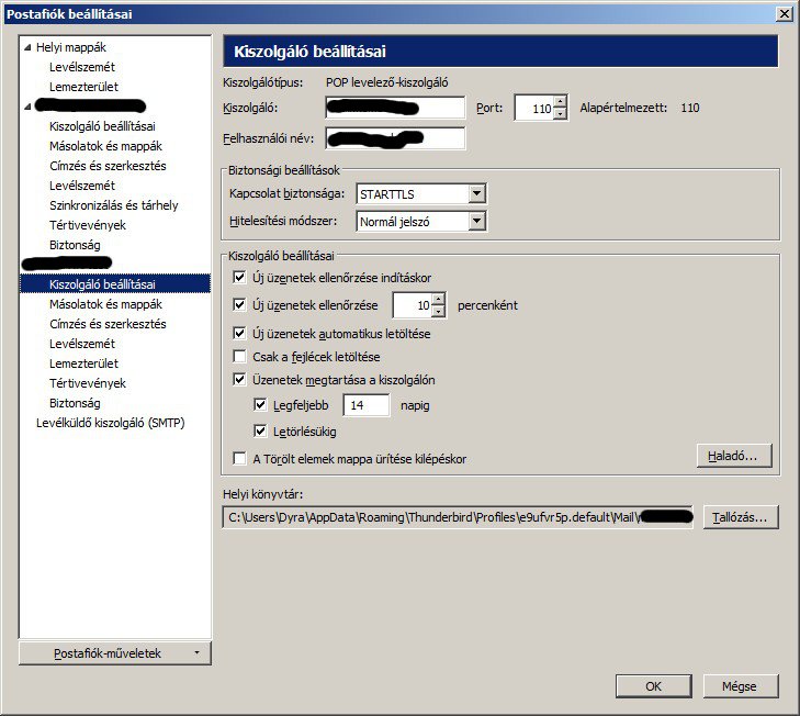 Thunderbird levelezési probléma