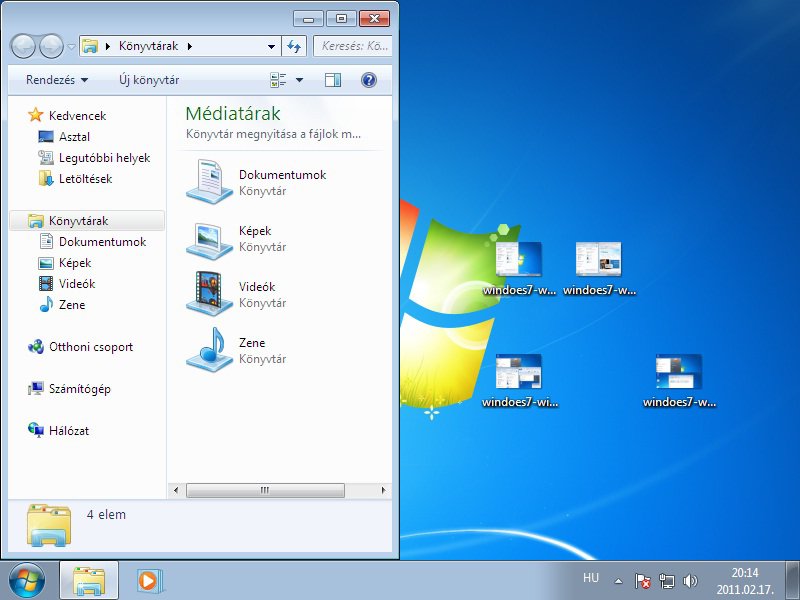 Windoes7 Windows Vista fast keyboard one left window