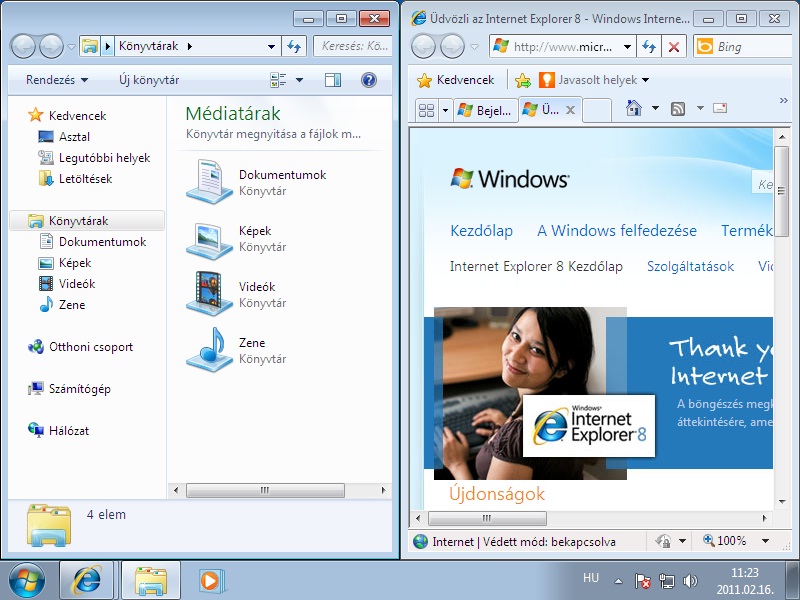 Windoes7 Windows Vista fast keyboard two window